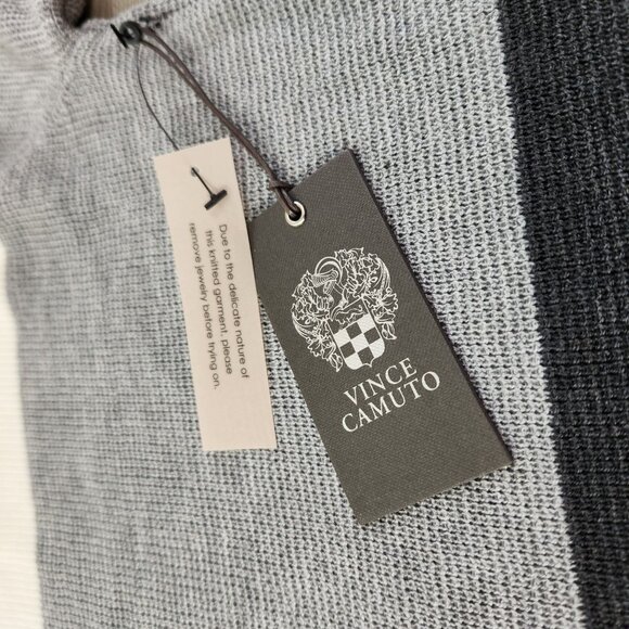 Vince Camuto Grey Striped Long Sleeve Sweater New With Tags Women's Size S - Picture 9 of 12